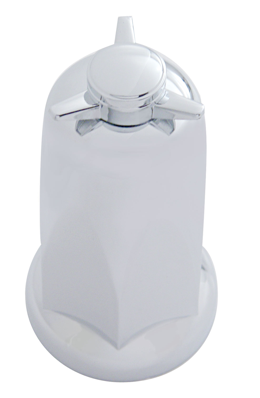 Chrome Plastic 33Mm X 3 1/4" Extra Tall Push-On Nut Cover W/ Spinner Top