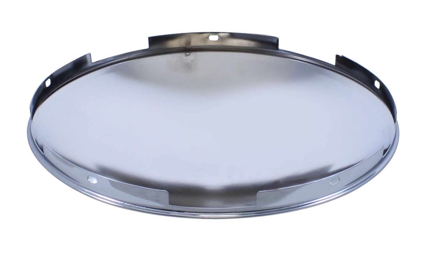 Chrome 5 Even Notch Front Dome Hub Cap - 7/16" Lip