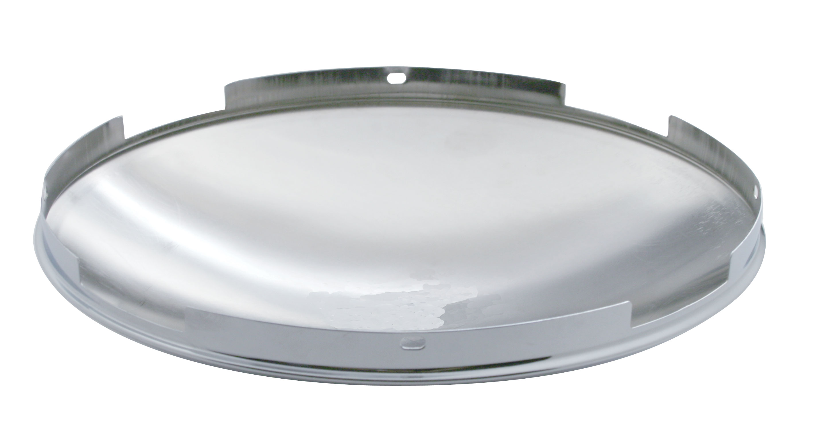 Chrome Economy 4 Even Notch Front Dome Hub Cap - 7/16" Lip