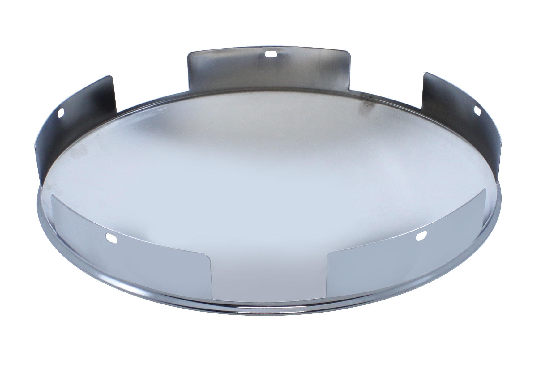 Chrome 5 Even Notch Front Dome Standard Duty Hub Cap - 1" Lip