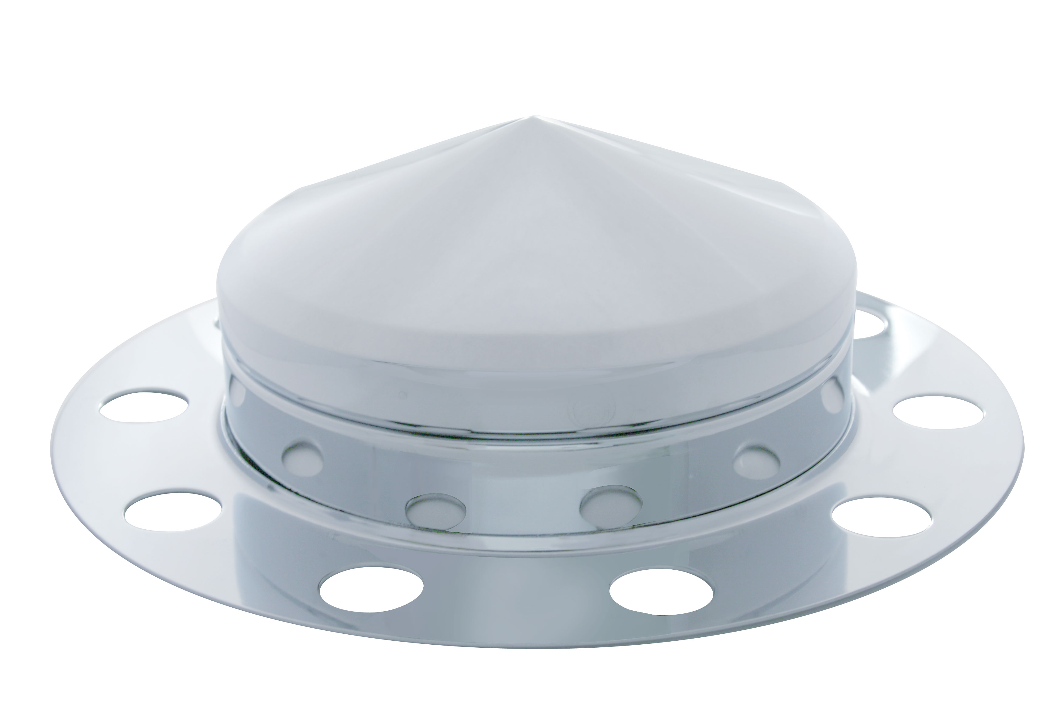 Chrome Front 3Pc. Axle Cover W/ Pointed Hub Cap - Uni-Mount