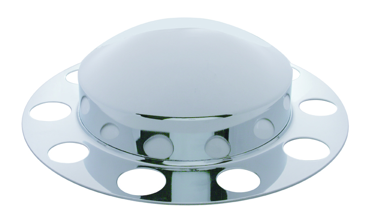 Chrome Front 2Pc. Axle Cover - Steel Ring