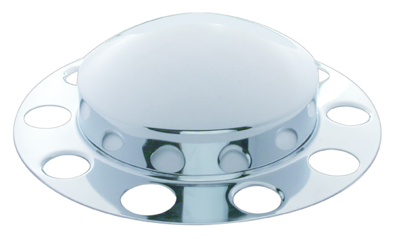 Chrome Front 2Pc. Axle Cover - Aluminum Ring