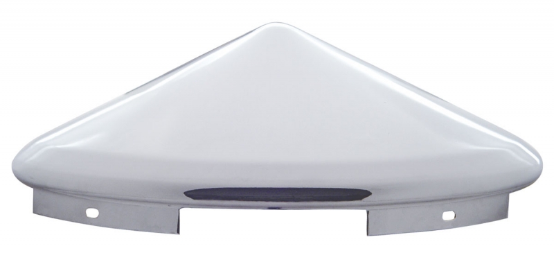Chrome 4 Even Notch Front Pointed Hub Cap - 7/16" Lip