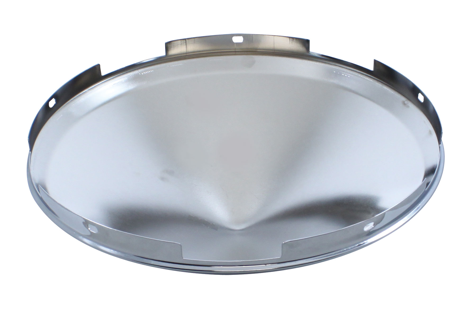 Chrome 5 Even Notch Front Pointed Hub Cap - 7/16" Lip