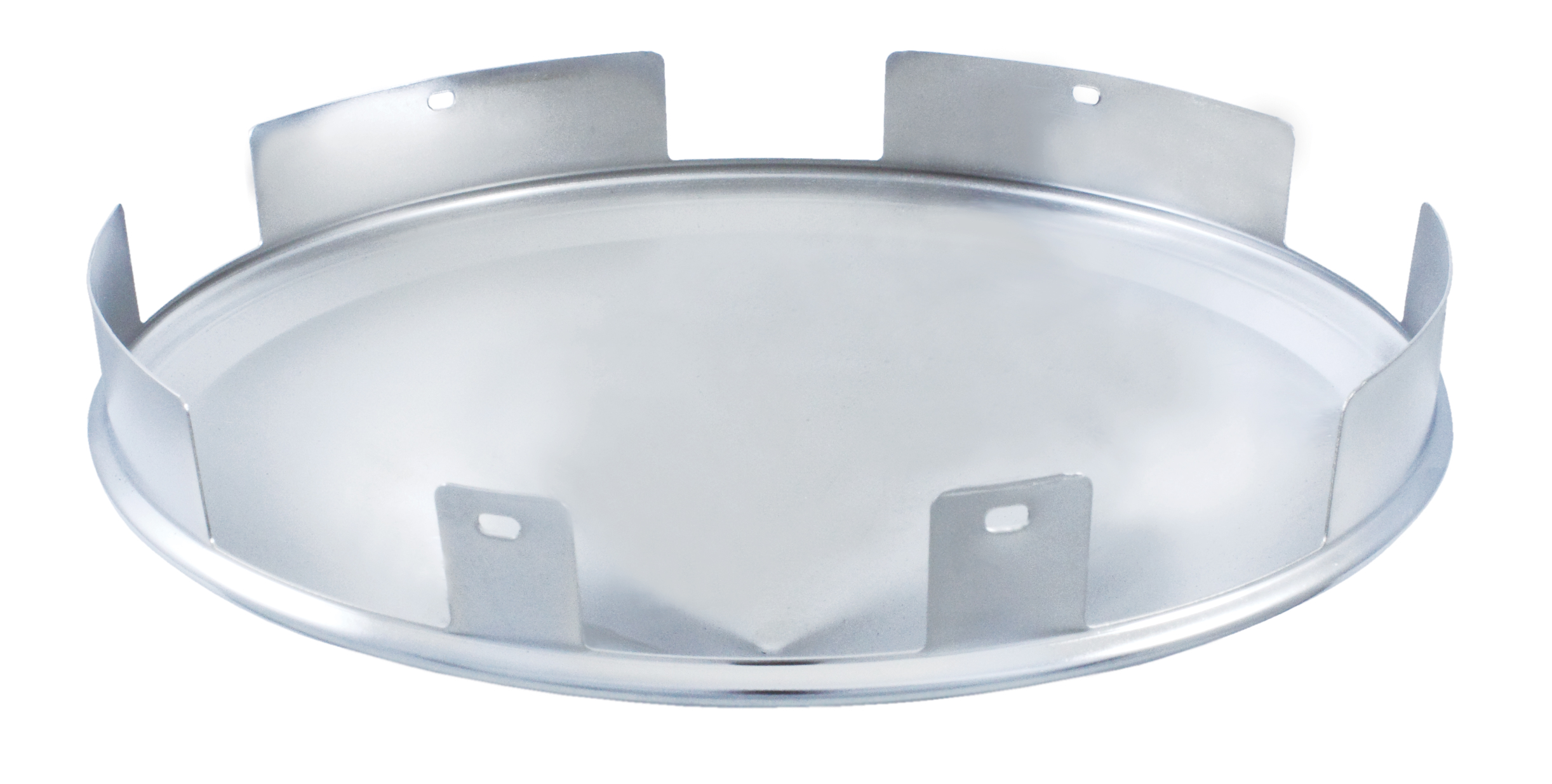 Chrome 6 Uneven Notch Front Pointed Standard Duty Hub Cap - 1" Lip