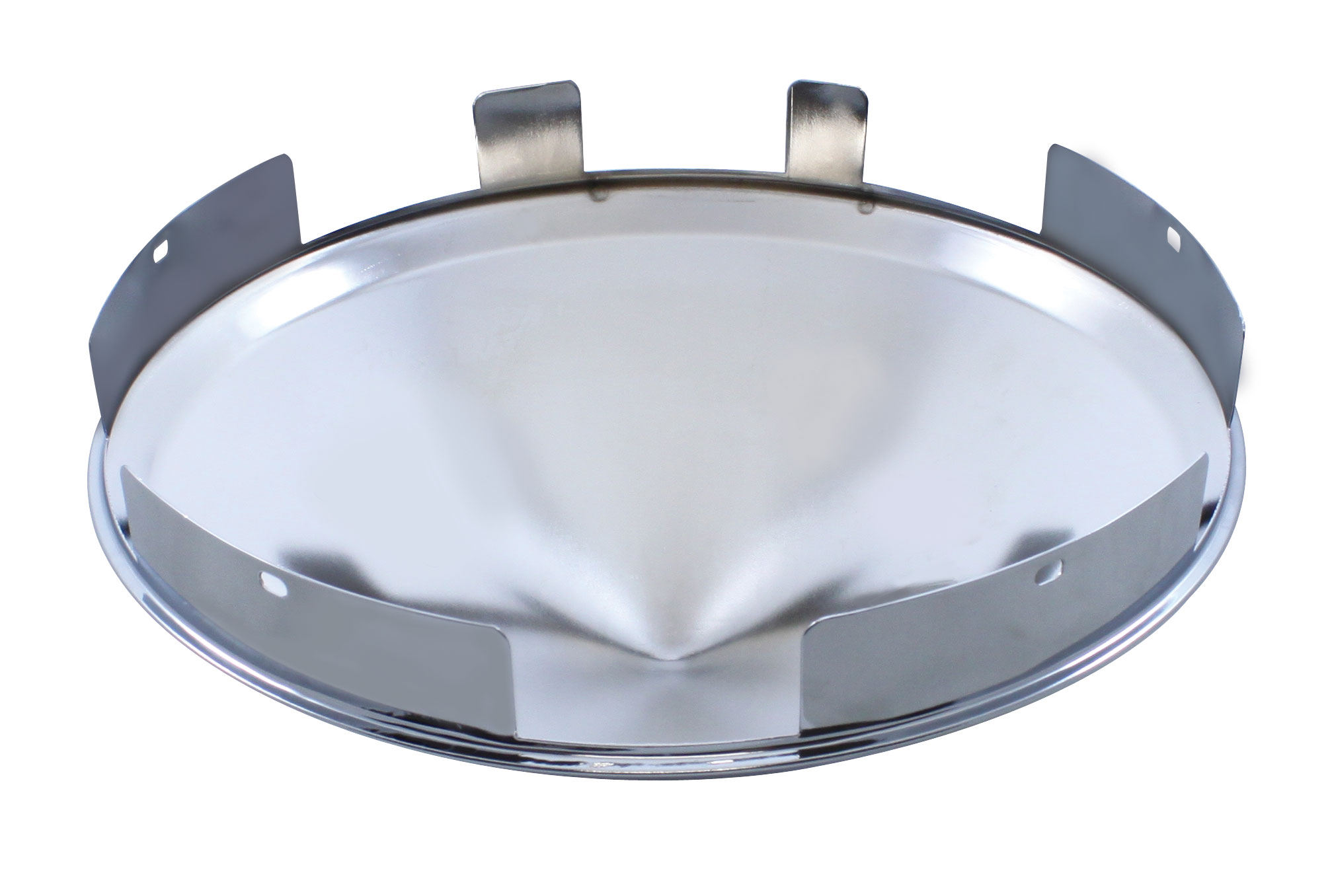 Chrome 6 Uneven Notch Front Pointed Hub Cap - 1" Lip