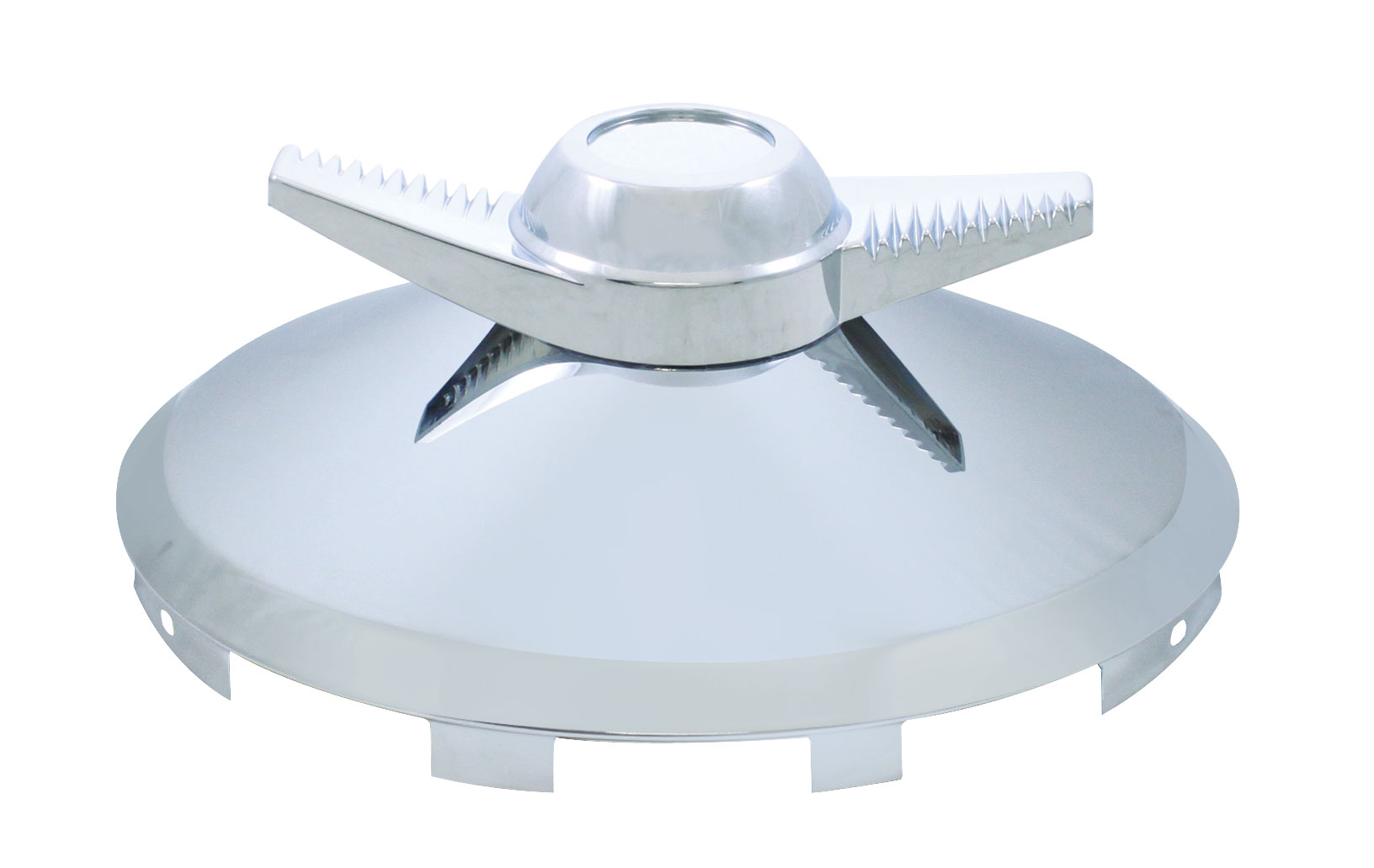 Chrome Universal Front Hub Cap With 2 Bar Style Spinner - 7/16" Lip