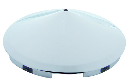 Chrome 5 Even Notch Front Hub Cap W/ Spinner Hole - 7/16" Lip