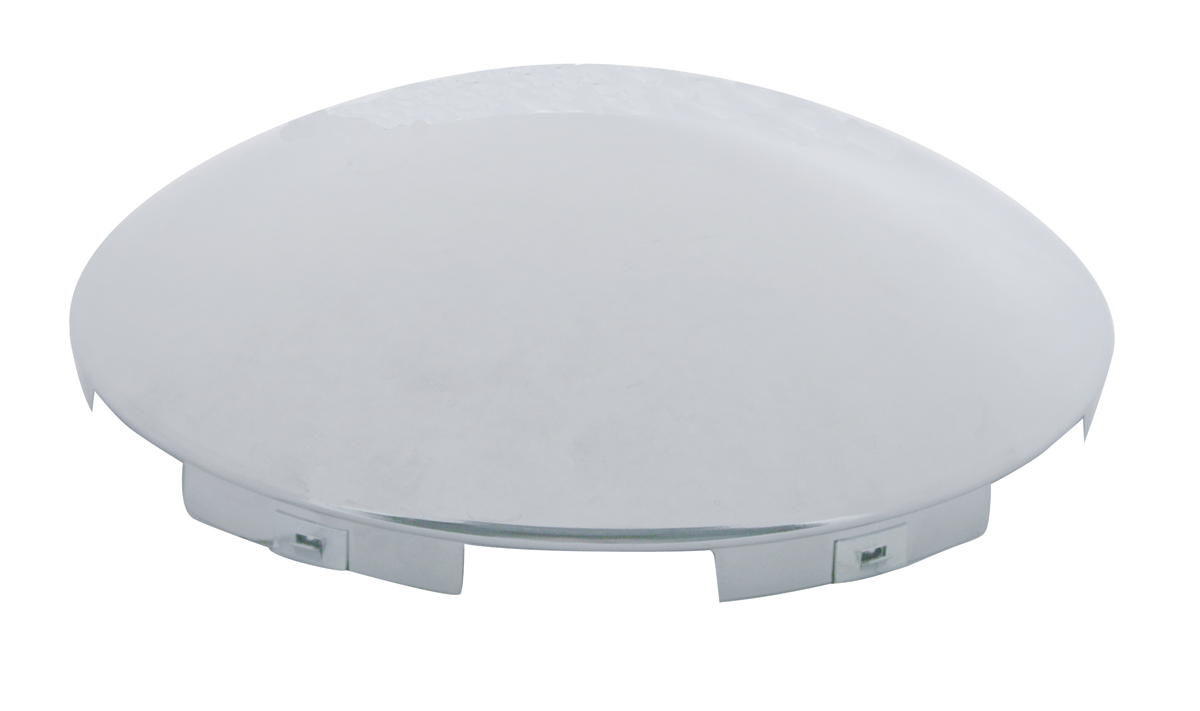 Chrome 6 Even Notch Front Hub Cap - Dome Style
