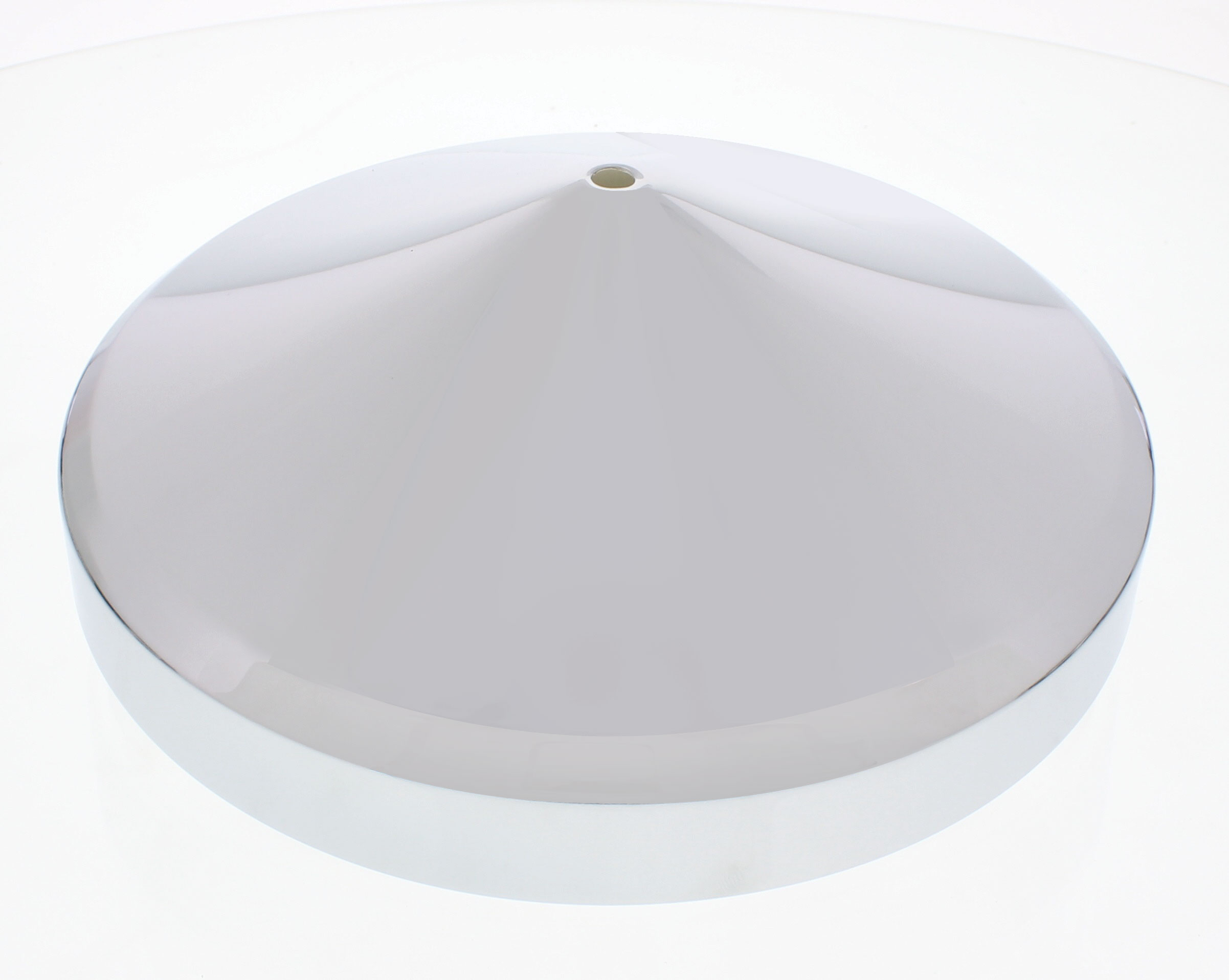 Chrome 8" Rear Pointed Hub Cap W/ Spinner Hole