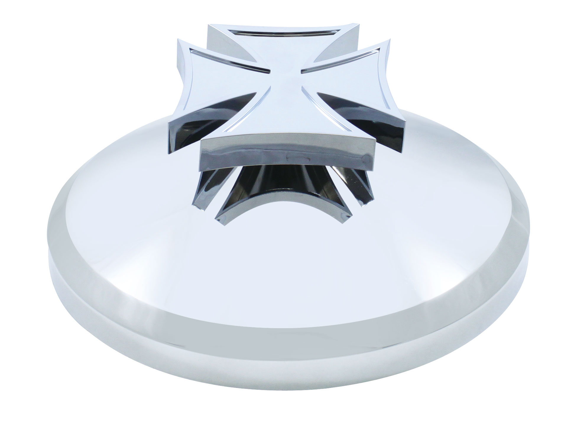 Chrome Plastic Rear Axle Cover Hub Cap W/ Iron Cross Spinner