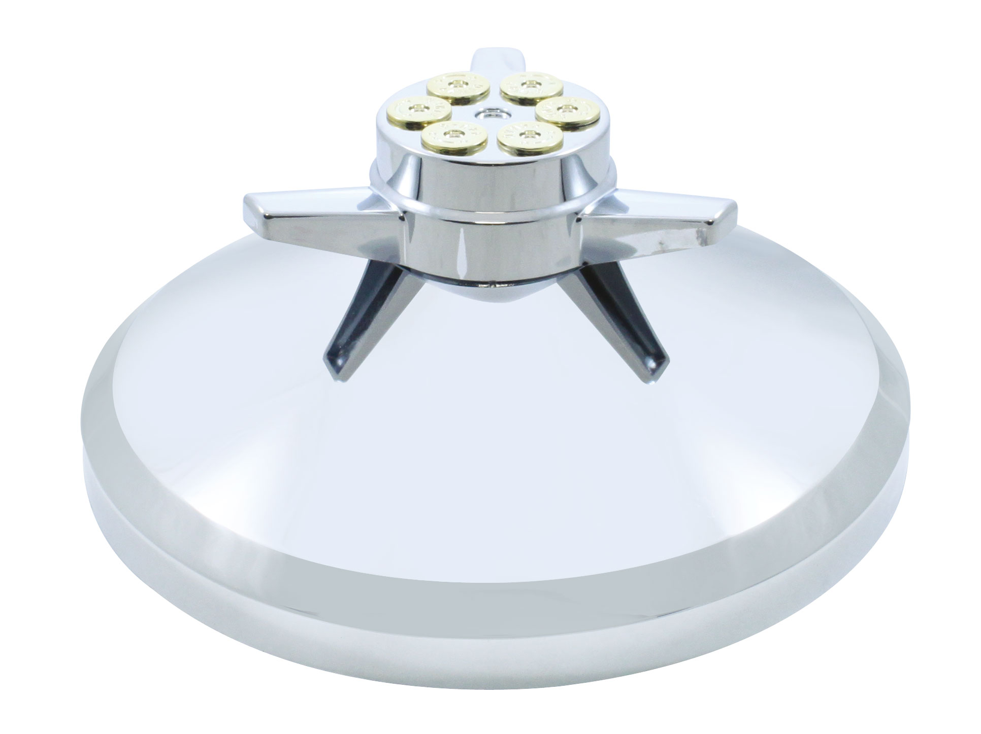 Chrome Plastic Rear Axle Cover Hub Cap W/ Gun Cylinder Spinner