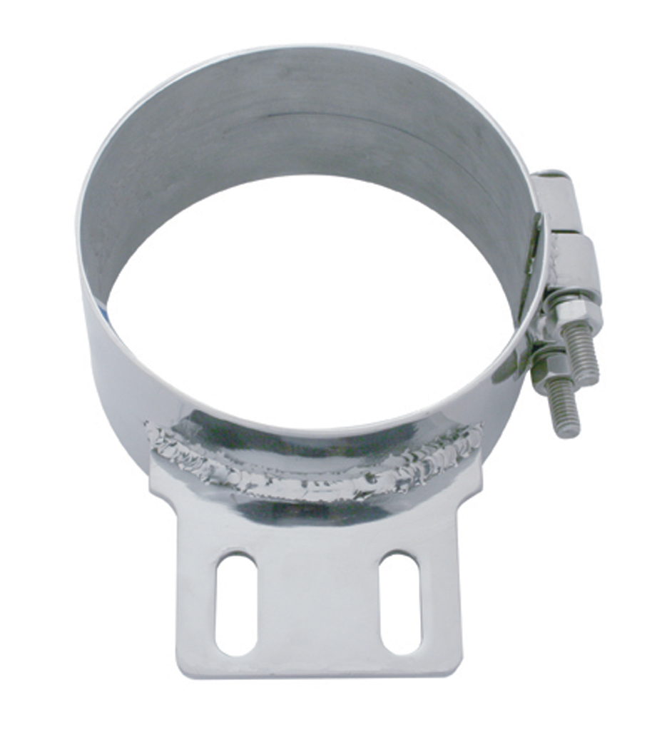 Stainless Steel 6" Butt Joint Exhaust Clamp W/ Straight Bracket