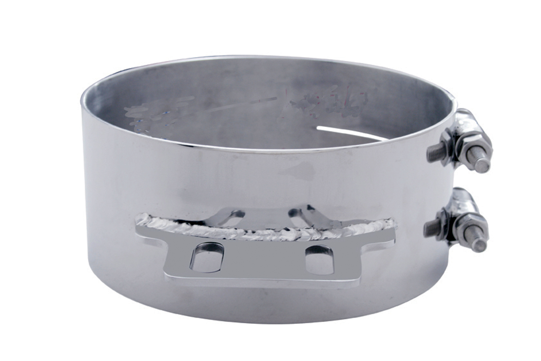 Stainless Steel 8" Butt Joint Exhaust Clamp W/ Straight Bracket