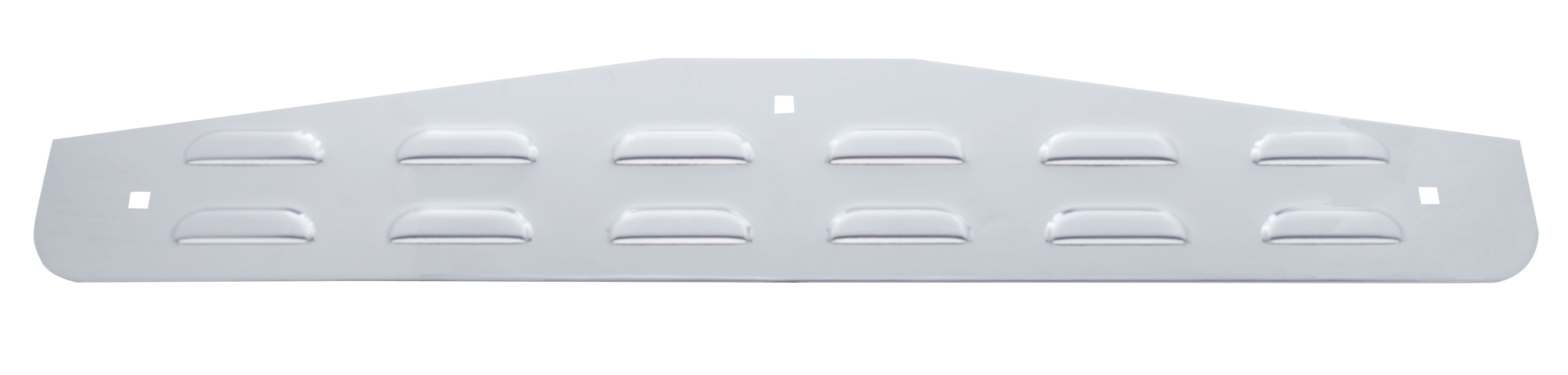 Chrome 4"L X 24"W Louvered Bottom Mud Flap Plate W/O Lip - Bolt Thru Studs