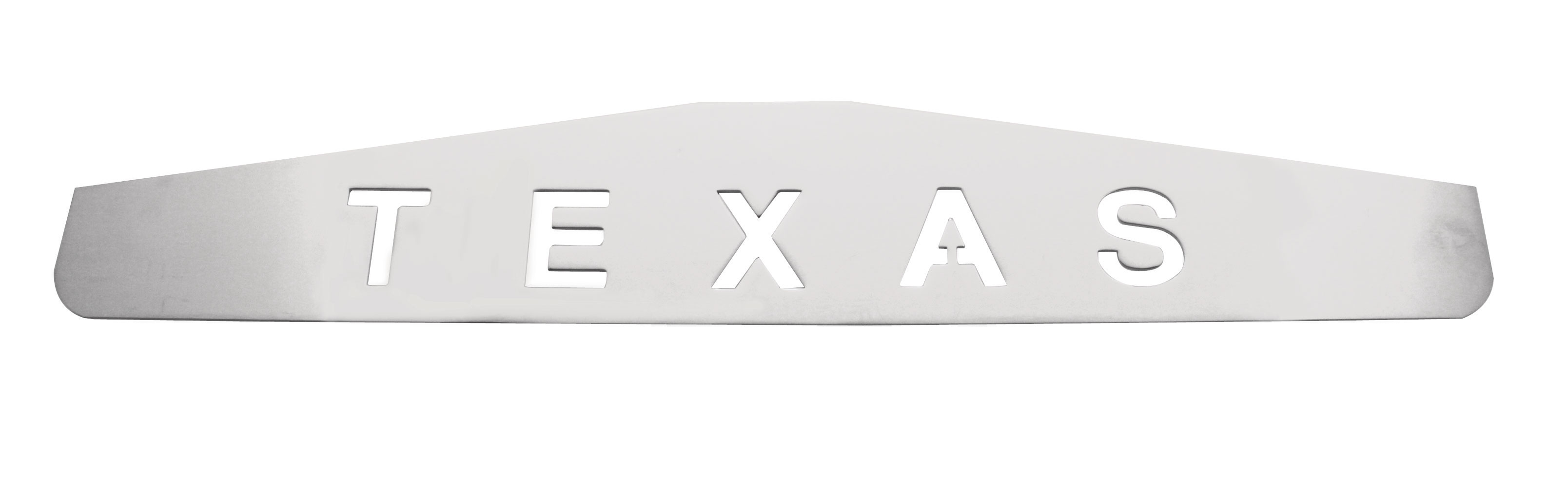 Chrome 4"L X 24"W Scripted Bottom Mud Flap Plate W/ Welded Stud - Texas