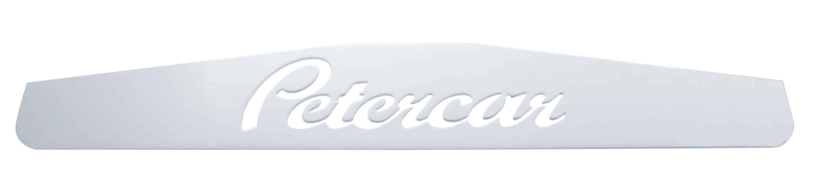 Chrome 4"L X 24"W Scripted Bottom Mud Flap Plate W/ Welded Stud - Petercar