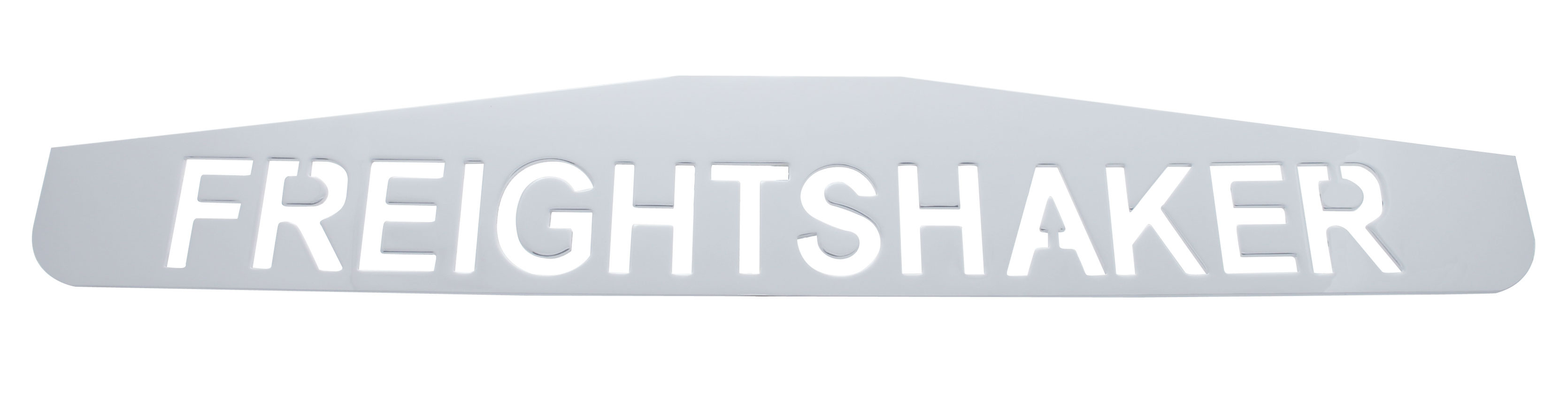 Chrome 4"L X 24"W Scripted Bottom Mud Flap Plate W/ Welded Stud - Freightshaker