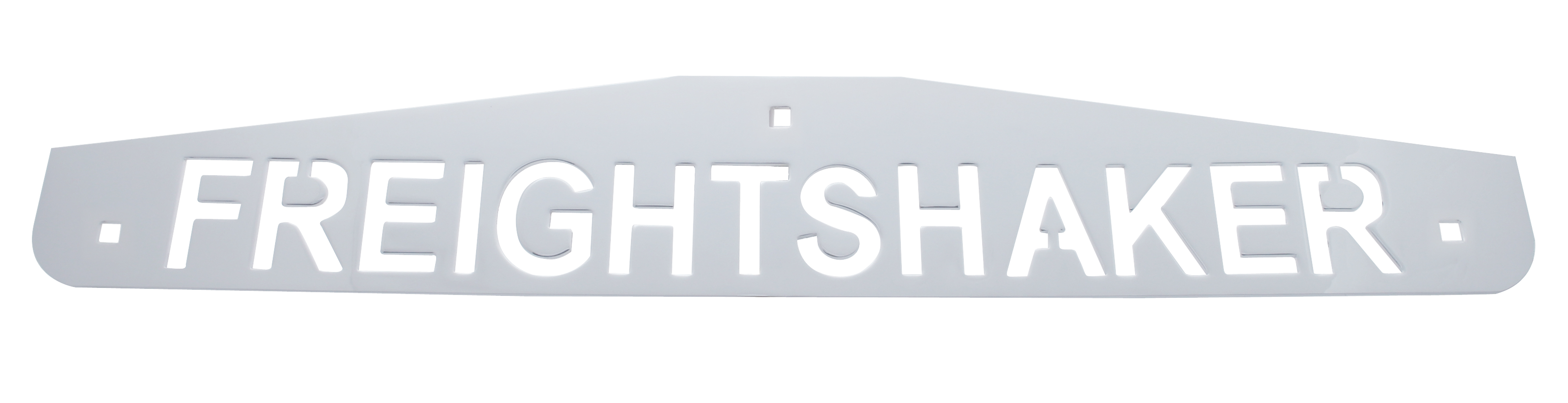 Chrome 4"L X 24"W Scripted Bottom Mud Flap Plate W/ Bolt Thru - Freightshaker