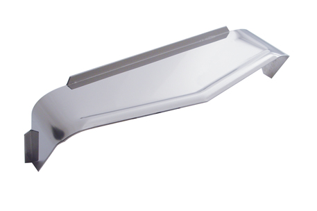 Stainless Steel 8" X 6" X Rectangular Headlight Visor - Ribbed