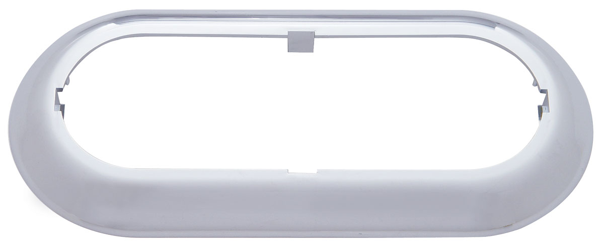 Chrome Plastic Snap-On Oval Light Bezel