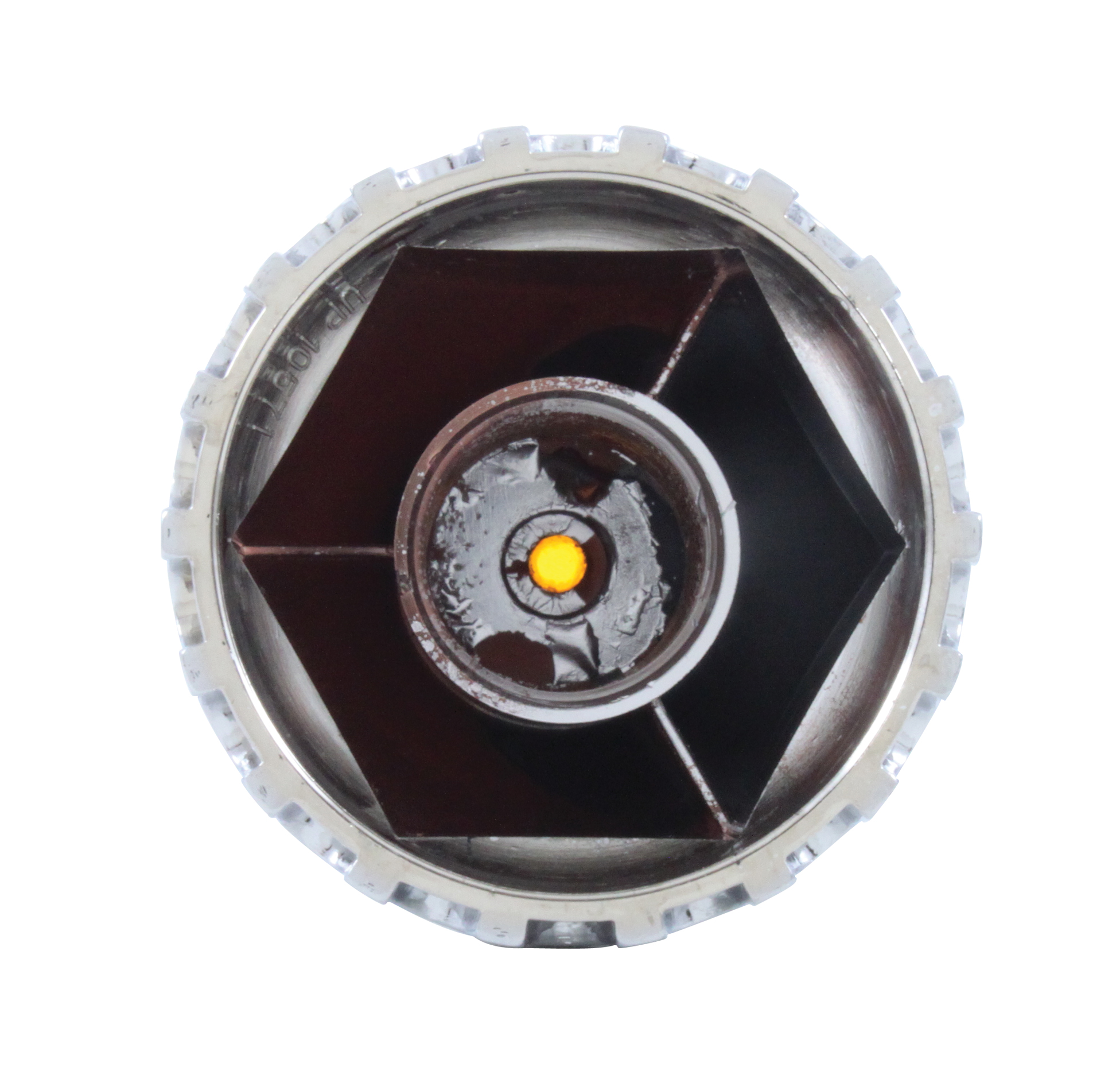 Chrome Plastic 33Mm Thread-On Nut Cover - Amber Reflector