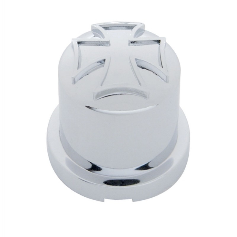 Chrome Plastic 33Mm X 1 7/8" Iron Cross Nut Cover