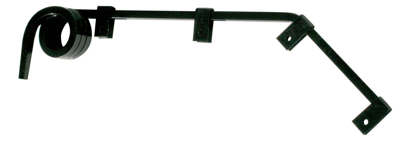 (2/Bulk) Black Angled 0.64" Square Spring Steel Arm Mud Flap Hanger - 3 Coils