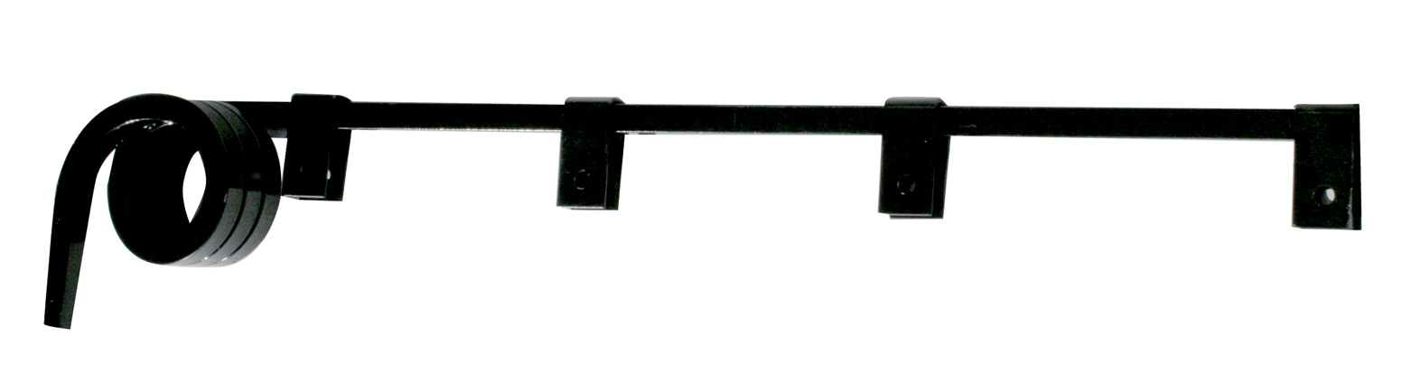 (2/Bulk) Black Straight 0.64" Square Spring Steel Arm Mud Flap Hanger - 3 Coils