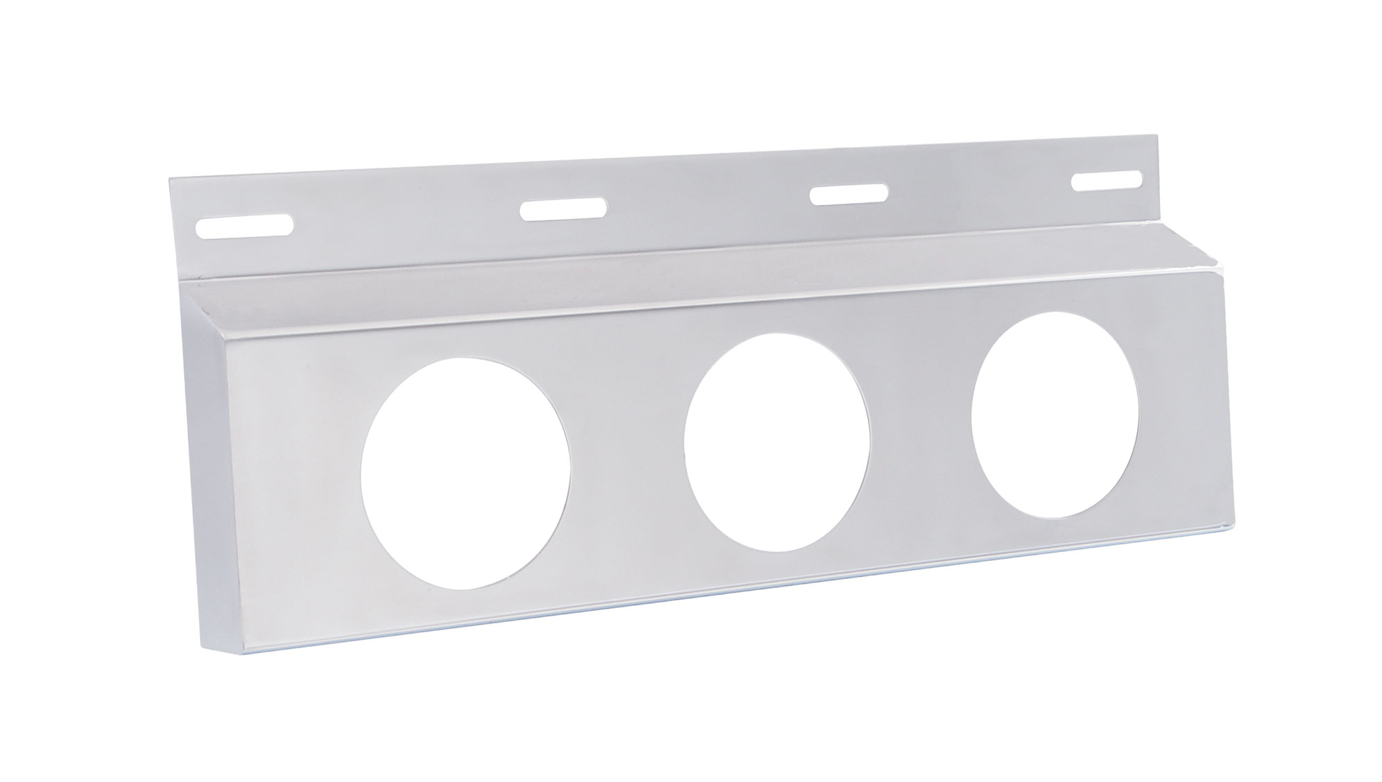 Stainless Steel Top Mud Flap Light Bracket W/ Three 4" Light Cutouts
