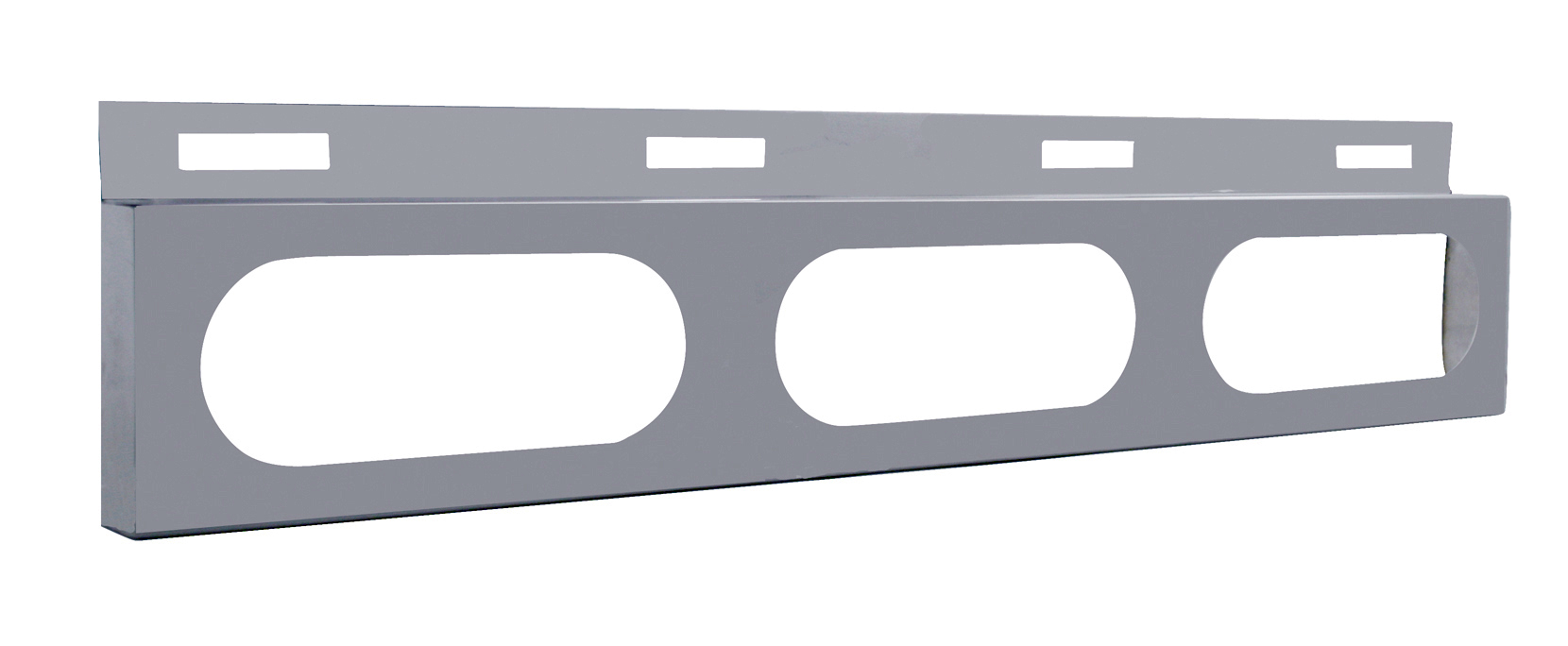 Stainless Steel Top Mud Flap Light Bracket W/ 3 Oval Light Cutout