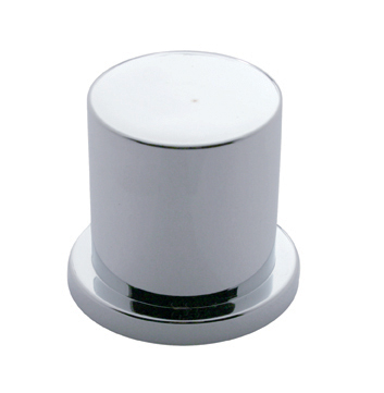 Chrome Plastic 1 3/16" Push-On Flat Top Nut Cover