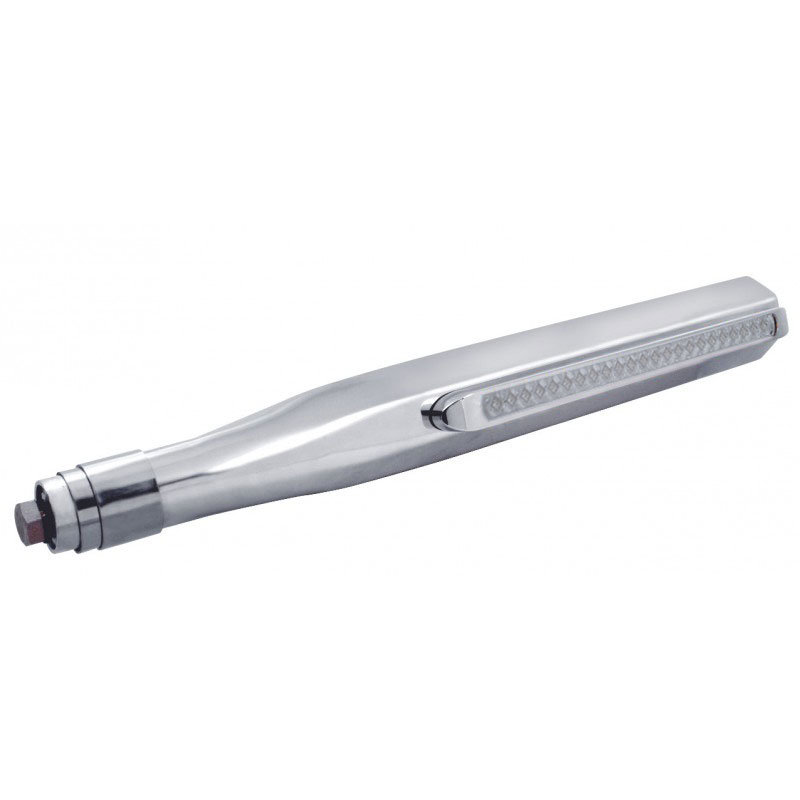 (2/Bulk) Stainless Steel Deluxe Quarter Fender Bracket W/ Chrome Bezel W/ 23 Red Led W/ Reflector 17" Light Bar - Clear Lens