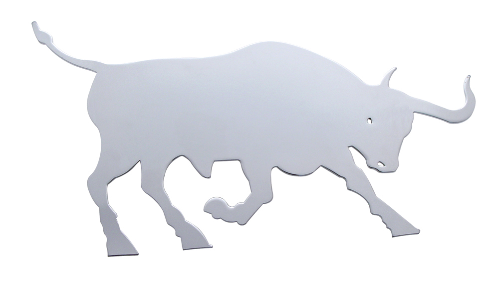 Stainless Steel 12" X 7" Bull Cutout W/ Welded Stud - Facing Left