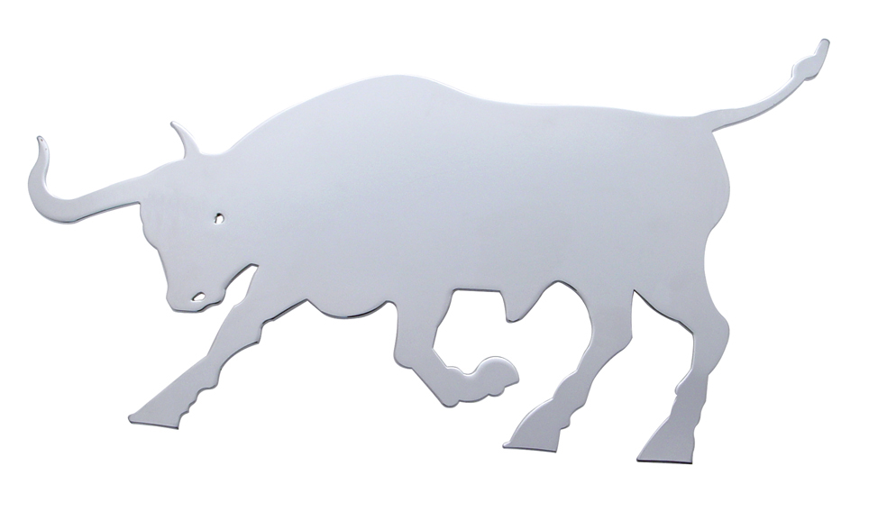 Stainless Steel 12" X 7" Bull Cutout W/ Welded Stud - Facing Right