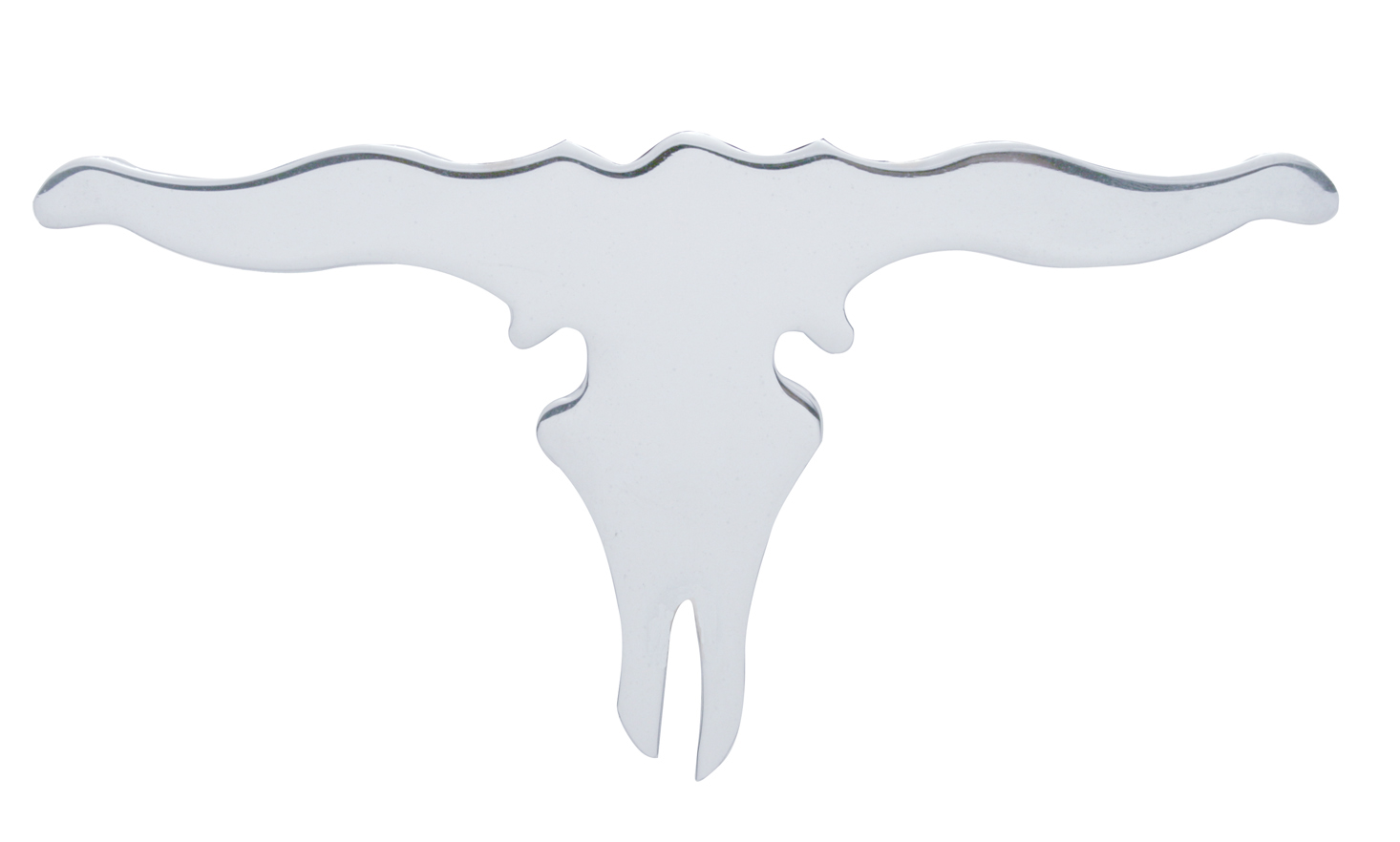 Chrome 3 1/4" X 6 5/8" Small Horn Skull Cutout - Welded Stud