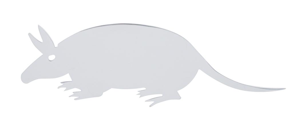 Chrome 2 1/2" X 7 3/4" Armadillo Cutout W/ Welded Stud - Facing Right