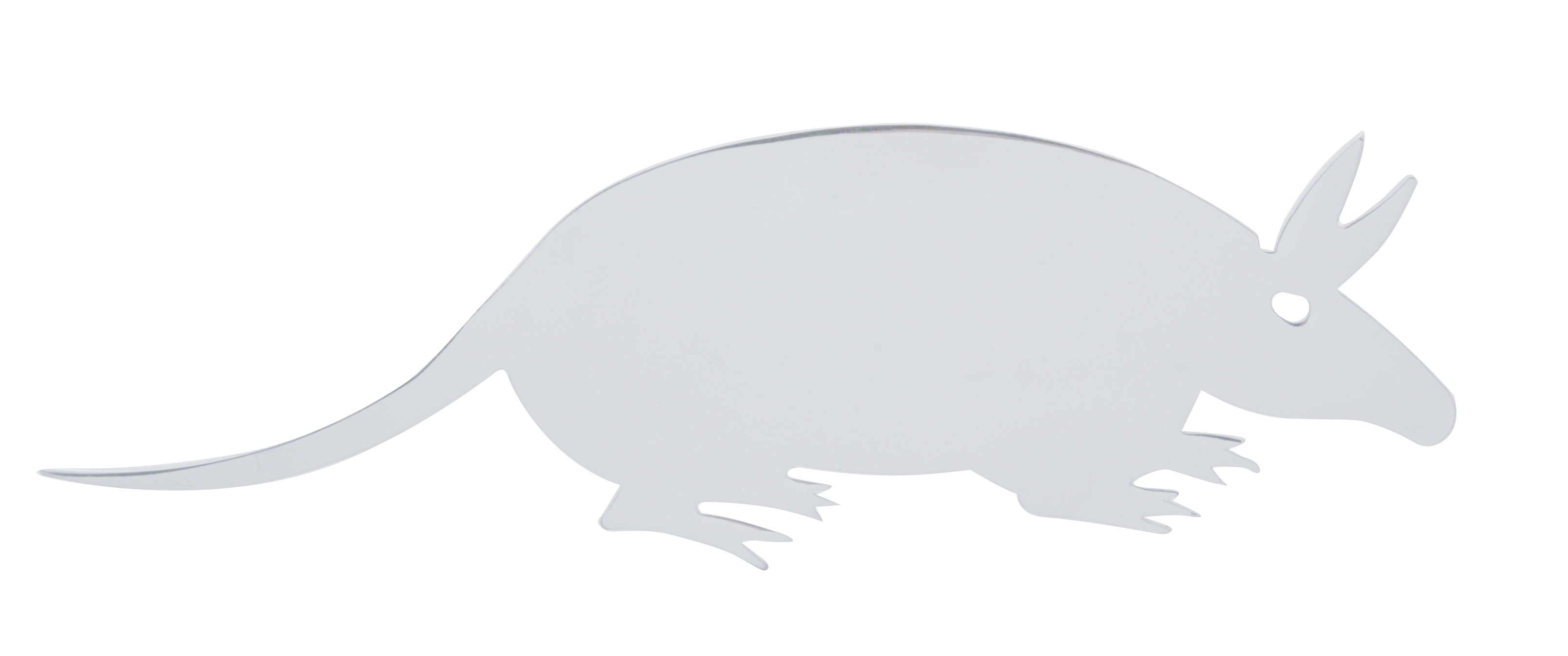 Chrome 2 1/2" X 7 3/4" Armadillo Cutout W/ Double Sided Tape - Facing Right
