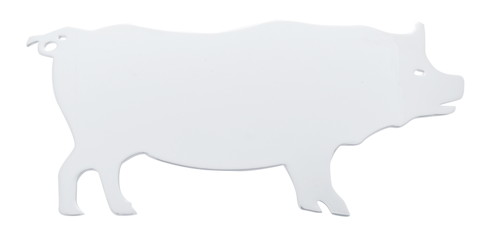 Chrome 6" X 13" Pig Cutout W/ Welded Stud - Facing Left