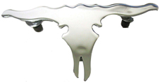 Chrome 3 1/4" X 6 5/8" Small Horn Skull Cutout - Double Sided Tape
