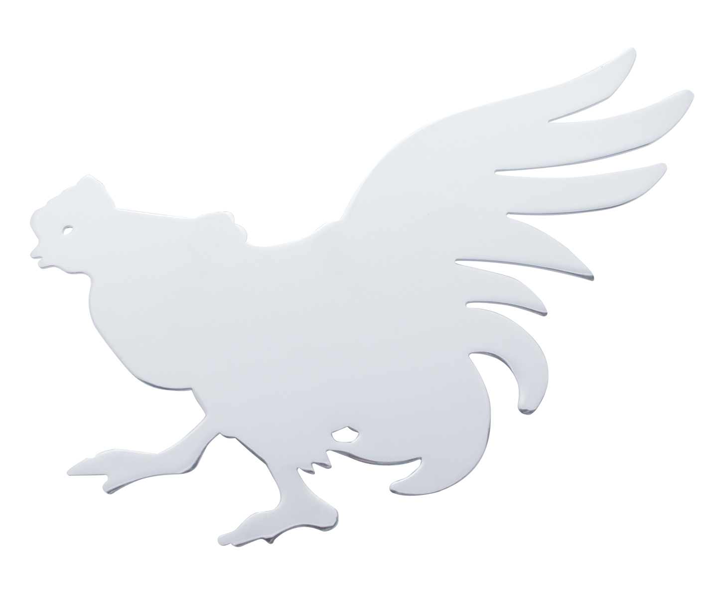 Chrome 6" X 10" Chicken Cutout W/ Welded Stud - Facing Left