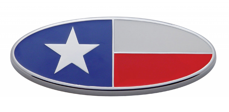 (Skpk) Chrome 8" X 3 1/4" Peterbilt Texas Emblem