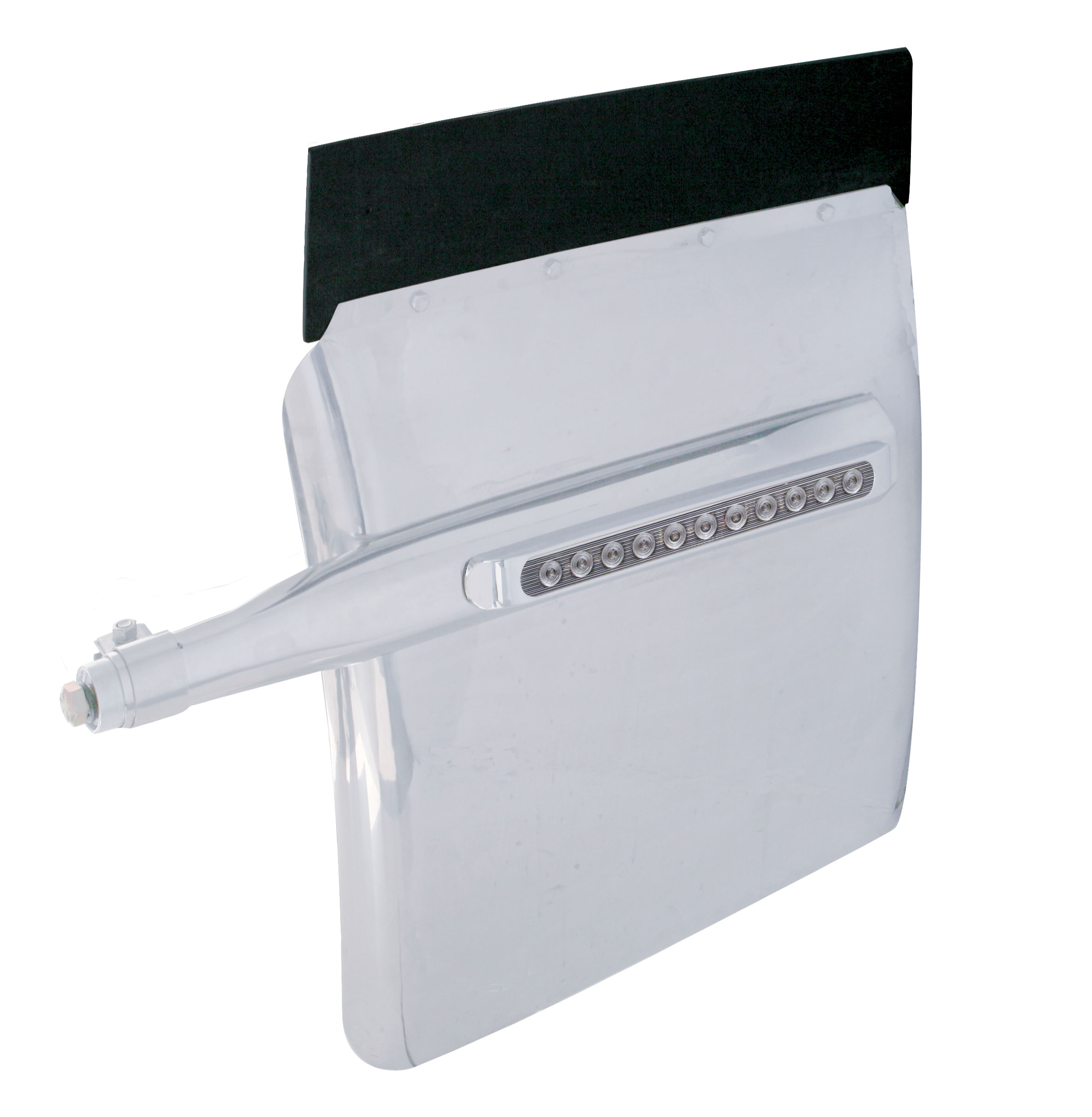 (2/Bulk) Stainless Steel 24" X 27" Deluxe Quarter Fender W/ Chrome Bezel W/ 11 Amber Led 17" Light Bar - Clear Lens