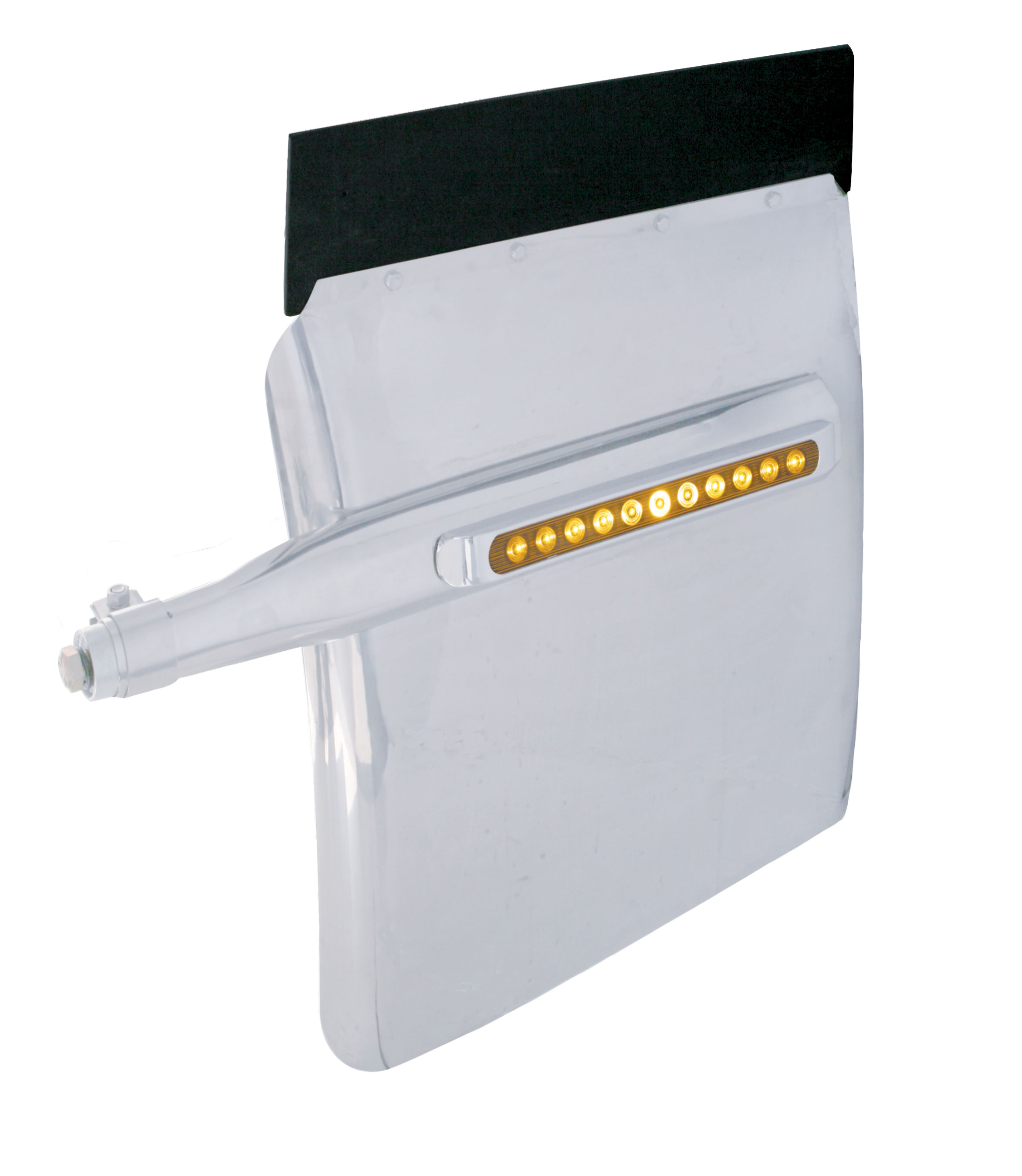 (2/Bulk) Stainless Steel 24" X 31" Deluxe Quarter Fender W/ Chrome Bezel W/ 11 Amber Led 17" Light Bar - Amber Lens