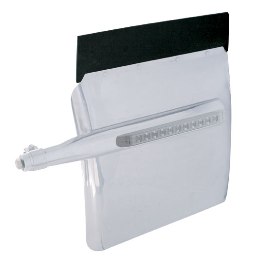 (2/Bulk) Stainless Steel 24" X 24" Deluxe Quarter Fender W/ 11 Amber Led 17" Light Bar - Clear Lens