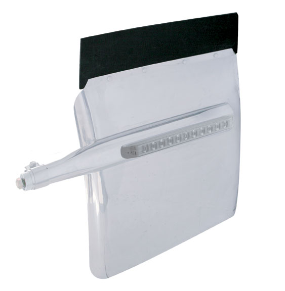 (2/Bulk) Stainless Steel 24" X 27" Deluxe Quarter Fender W/ 11 Amber Led 17" Light Bar - Clear Lens