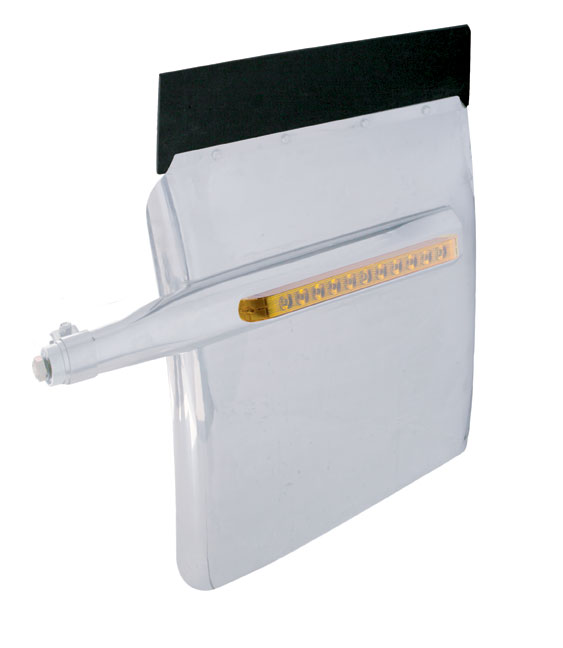 (2/Bulk) Stainless Steel 24" X 31" Deluxe Quarter Fender W/ 11 Amber Led 17" Light Bar - Amber Lens