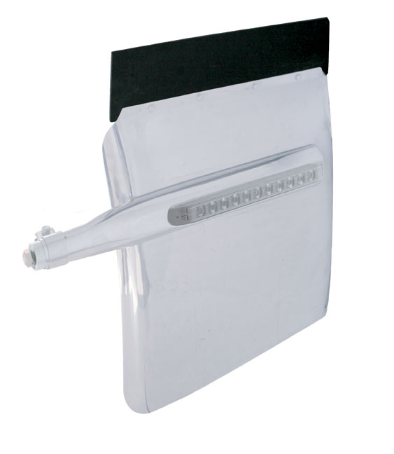 (2/Bulk) Stainless Steel 24" X 31" Deluxe Quarter Fender W/ 11 Amber Led 17" Light Bar - Clear Lens