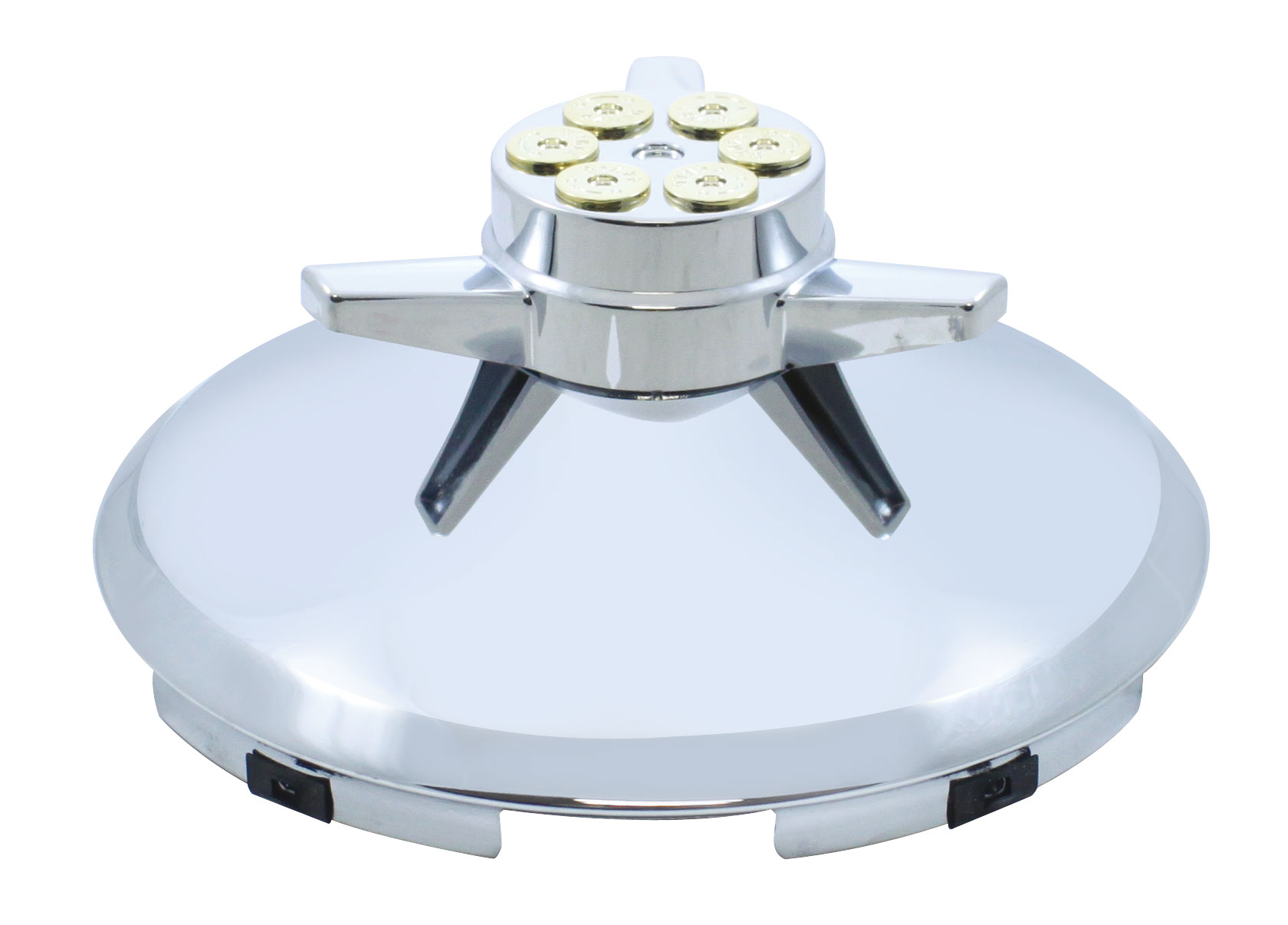 Stainless Steel 7/16" Lip 5 Even Notch Front Cap W/ Gun Cylinder Spinner